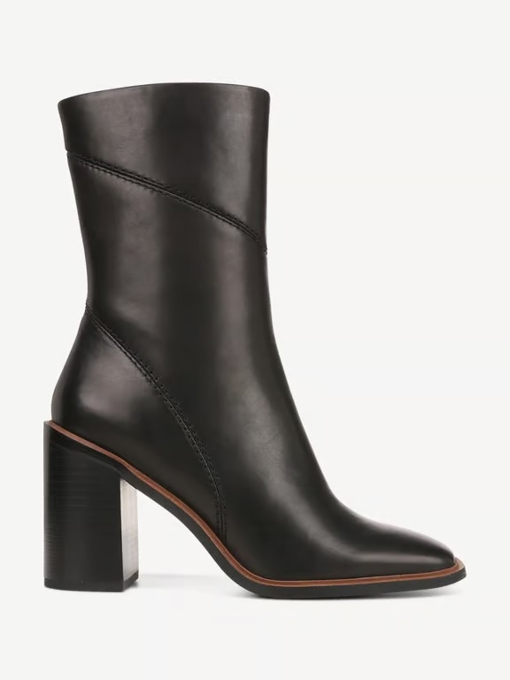 Franco Sarto Stevie Mid Calf Boot in Black Leather